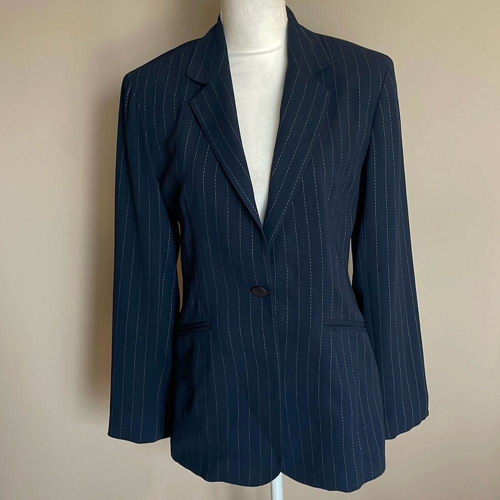 Navy Pinstripe Blazer